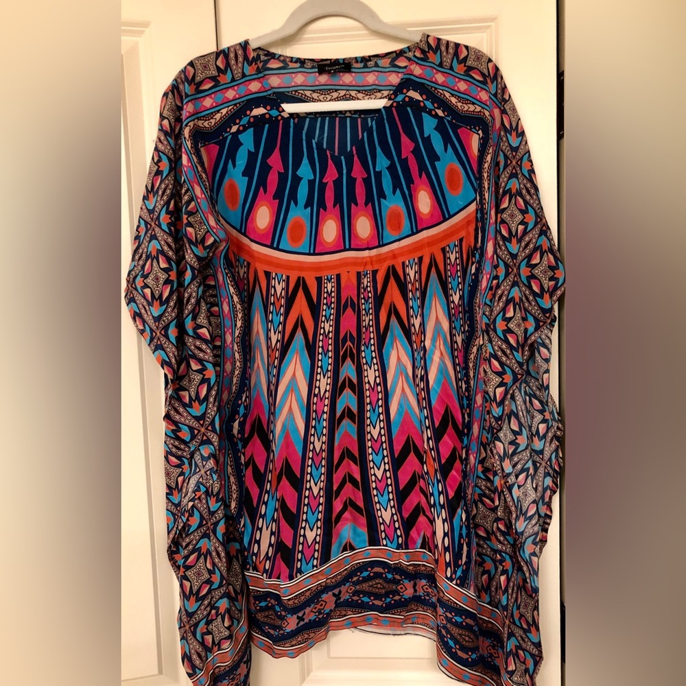 Tolani Dress; Bohemian Anthropologie Feathers Print in Size Small